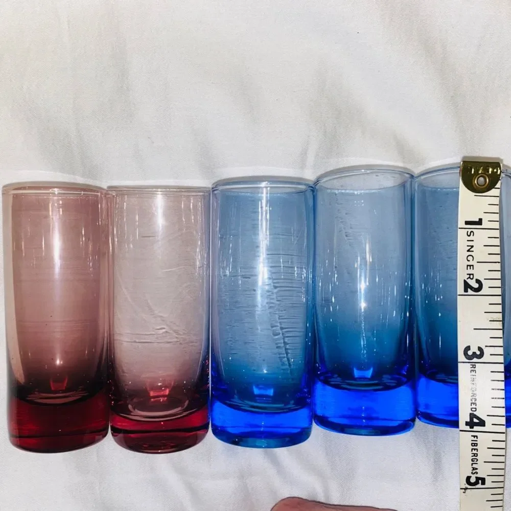 Vintage Chimney Schnapps Glass 1 Set of 5 Assorted Colors 1950s
